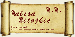 Mališa Milojkić vizit kartica